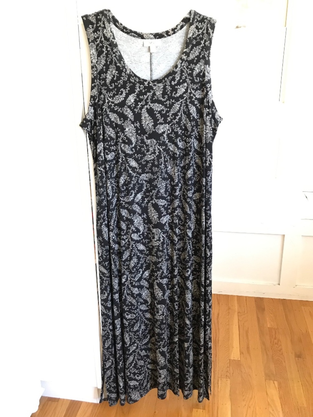 STYLE & CO. Maxi Dress Floral Paisley Sleeveless Black Women’s Plus Size 2X